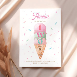 Ice Cream Sweet 2e verjaardagsfeest Kaart
