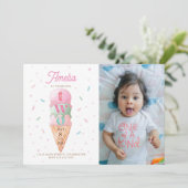 Ice Cream Sweet 2e Verjaardagsfeestfoto Kaart (Staand voorkant)