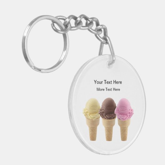 Ice Cream Sweet Business Promotion-Sleutelhangers Sleutelhanger (Voorkant Links)