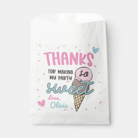 Ice Cream Sweet Celebrday Dankuwel Bedankzakje (Voorkant)