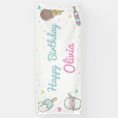 Ice Cream Sweet Celebrday Party Any Age Spandoek (Verticaal)