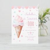 Ice cream Sweet Een 1e verjaardagsfeestje Kaart (Staand voorkant)