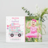 Ice Cream Sweet One Birthday Ice Cream Truck Uitno Kaart (Staand voorkant)