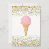 Ice Cream Sweet One Gold Sprinkles 1e verjaardag Kaart (Achterkant)
