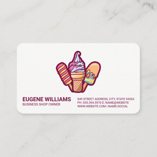 Ice Cream Sweet Popsicle Treats | Desserts  Visitekaartje (Achterkant)