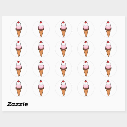 Ice Cream Sweet Ronde Sticker (Vel)