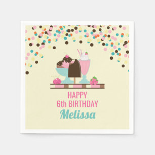 Ice Cream Sweet trakteert op een gelukkige verjaar Servet