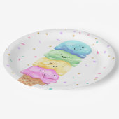 Ice Cream Sweet Verjaardagsfeestje Papier Borden Papieren Bordje (Gekanteld)