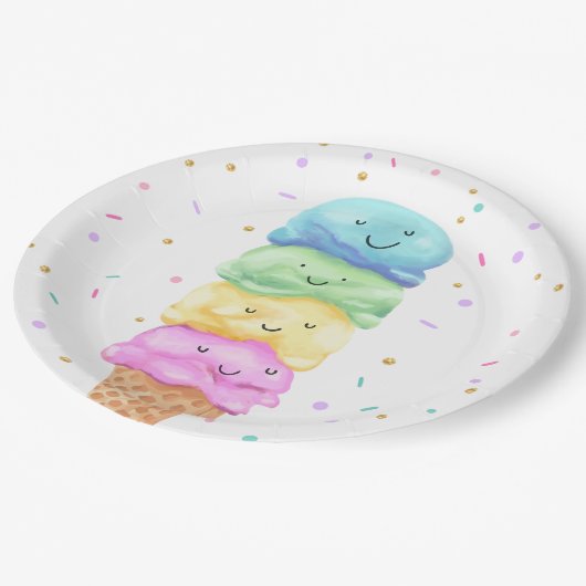 Ice Cream Sweet Verjaardagsfeestje Papier Borden Papieren Bordje