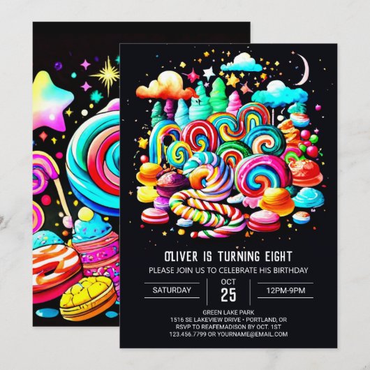 Ice Cream Sweet Wonderland Verjaardag Kaart (Voorkant / Achterkant)