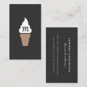 Ice Cream Swirl Icon grijs met Monogram Visitekaartje (Voorkant / Achterkant)