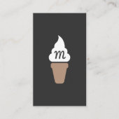 Ice Cream Swirl Icon grijs met Monogram Visitekaartje (Voorkant)