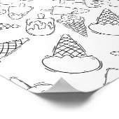 Ice Cream Swirl - Kleurenpagina Poster (Hoek)