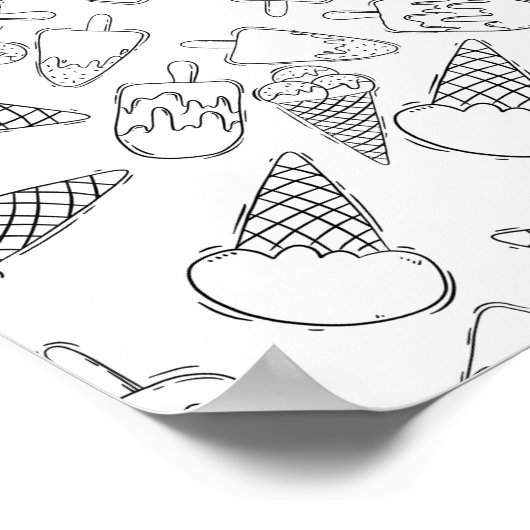 Ice Cream Swirl - Kleurenpagina Poster (Hoek)