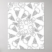 Ice Cream Swirl - Kleurenpagina Poster (Voorkant)