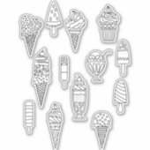 Ice Cream-tekensticker Sticker (Voorkant)