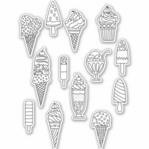 Ice Cream-tekensticker Sticker