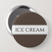 ICE CREAM Text Fun Chocolate Bruin Witte Strepen Ronde Button 4,0 Cm (Voorkant /achterkant)