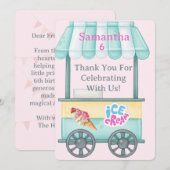 Ice Cream Thank You Card, Samantha Birthday Thank  Bedankkaart (Voorkant / Achterkant)