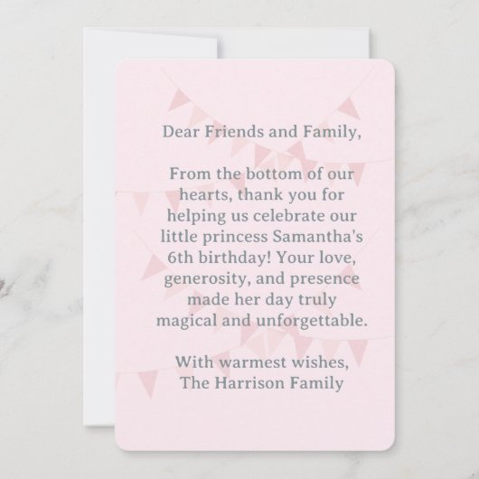 Ice Cream Thank You Card, Samantha Birthday Thank  Bedankkaart (Achterkant)