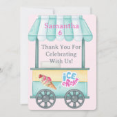 Ice Cream Thank You Card, Samantha Birthday Thank  Bedankkaart (Voorkant)