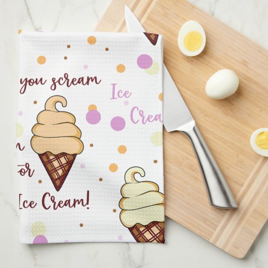 Ice Cream Theedoek (Quarter Fold)