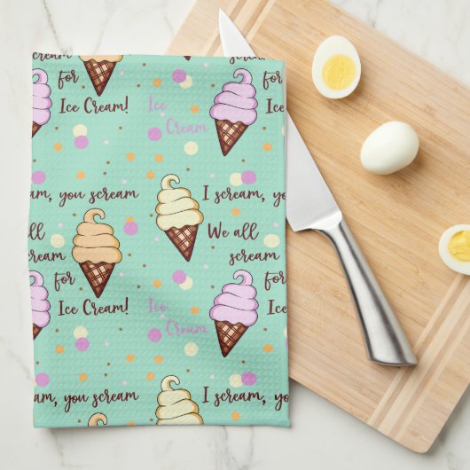 Ice Cream Theedoek (Quarter Fold)