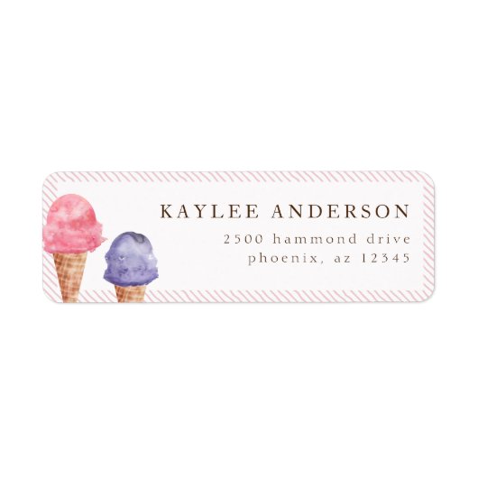 Ice Cream Theme Address Label (Voorkant)
