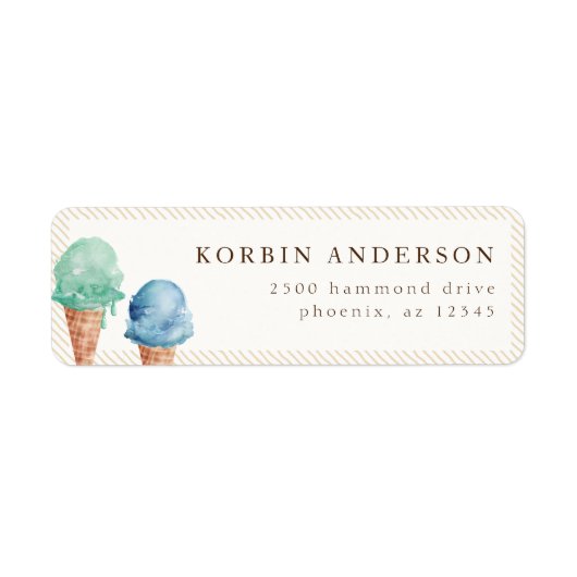 Ice Cream Theme Address Label (Voorkant)