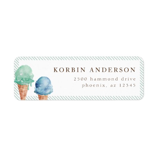 Ice Cream Theme Adres Etiket (Voorkant)