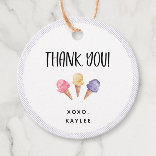 Ice Cream Theme Bedankt Bedankjes Labels (Voorkant)