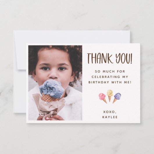 Ice Cream Theme Bedankt voor je foto (Voorkant)
