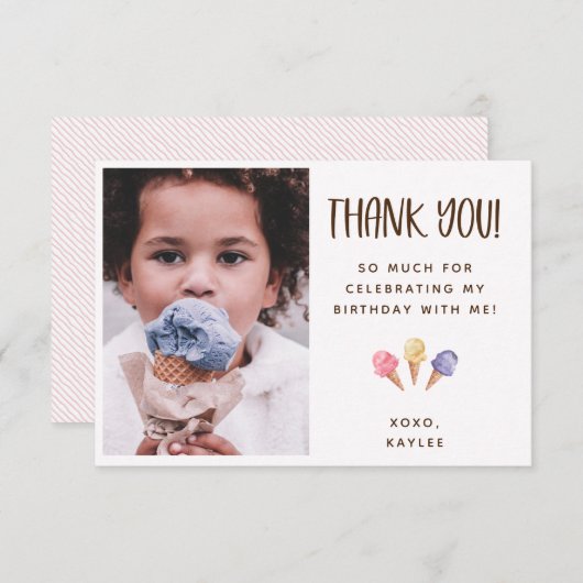 Ice Cream Theme Bedankt voor je foto (Voorkant / Achterkant)