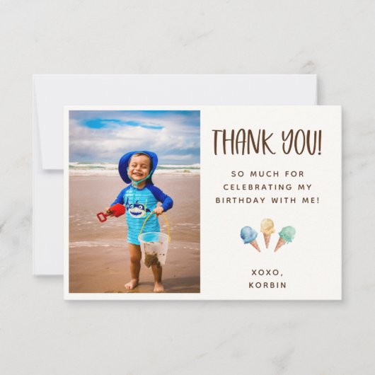 Ice Cream Theme Bedankt voor je foto (Voorkant)