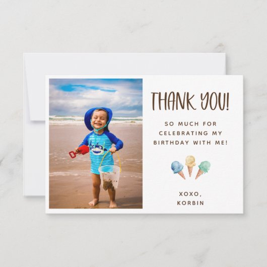 Ice Cream Theme Bedankt voor je foto (Voorkant)