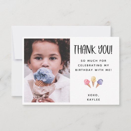 Ice Cream Theme Bedankt voor je foto (Voorkant)