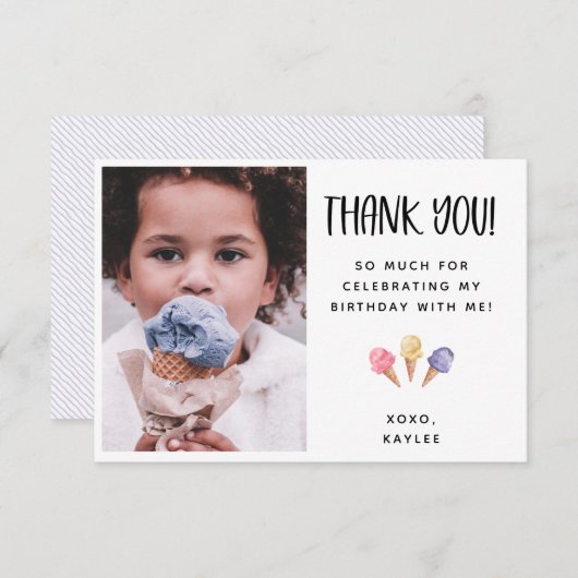 Ice Cream Theme Bedankt voor je foto (Voorkant / Achterkant)