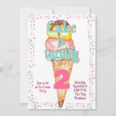 Ice Cream Theme Birthday, Editable Invitation Kaart (Voorkant)