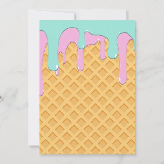 Ice Cream Theme Birthday, Editable Invitation Kaart (Achterkant)