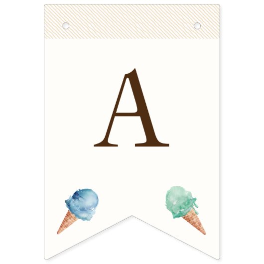 Ice Cream Theme Birthday Party Bunting Flags Vlaggetjes (Tweede vlag)