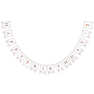 Ice Cream Theme Birthday Party Bunting Flags Vlaggetjes