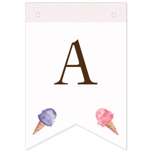 Ice Cream Theme Birthday Party Bunting Flags Vlaggetjes (Tweede vlag)