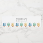 Ice Cream Theme Birthday Party Water Flacon Label Waterfles Etiket (Enkel label)