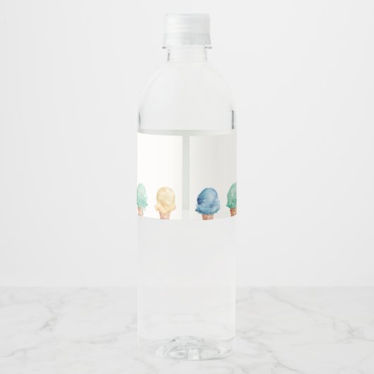 Ice Cream Theme Birthday Party Water Flacon Label Waterfles Etiket (Achterkant)