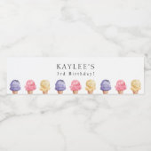 Ice Cream Theme Birthday Party Waterfles Etiket (Enkel label)
