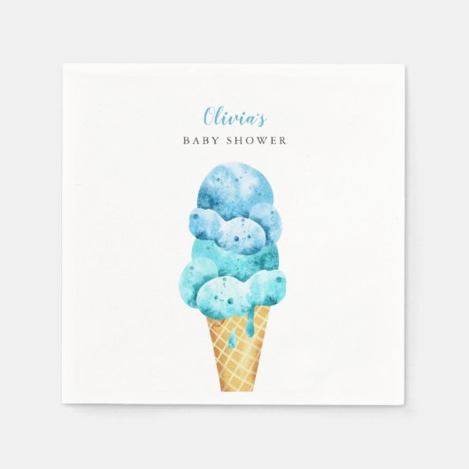 Ice Cream Theme Boy Baby shower Servet (Voorkant)