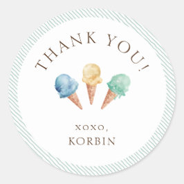 Ice Cream Theme Dank u Klassieke Sticker