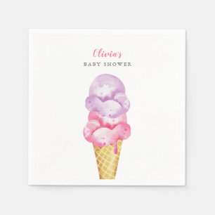Ice Cream Theme Girl Baby shower Servet