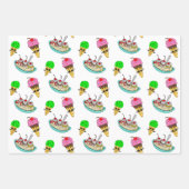 Ice Cream Thmed Birthday Party Inpakpapier Vel (Voorkant)