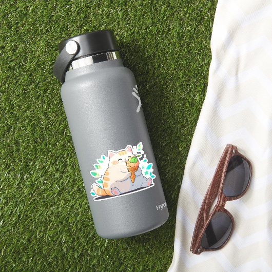 Ice Cream Time Chubby Cat Sticker (HydroFlask Insitu)